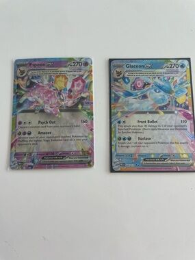 Pokemon Espeon EX & Glaceon EX Holo Cards Bundle